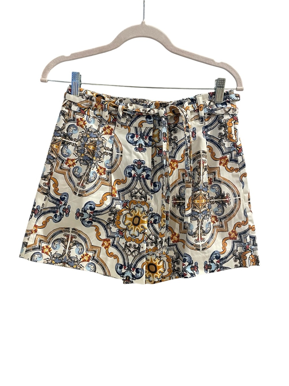 WHBM Printed Tie Waist Shorts Size 4 Mediterranean Resort Style NWT - Picture 5 of 10